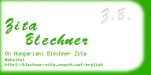 zita blechner business card